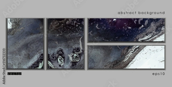 Obraz Vector cards. Set of templates brochure, poster, cover and sheets. Abstract painted background. Liquid marble texture