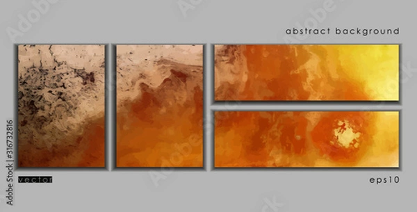 Fototapeta Vector cards. Set of templates brochure, poster, cover and sheets. Abstract painted background. Liquid marble texture