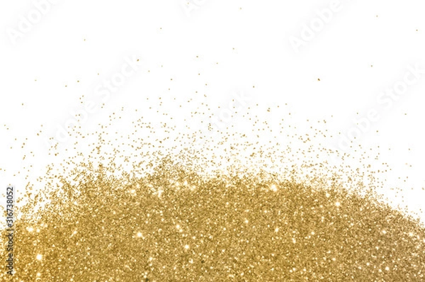 Obraz Gold glitter on white background