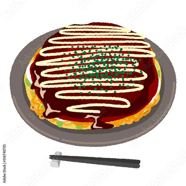 Obraz お好み焼きのイラスト
