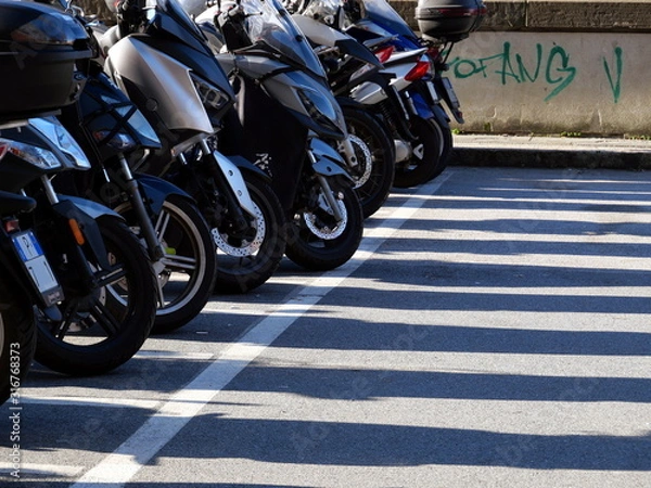 Obraz parked scooters