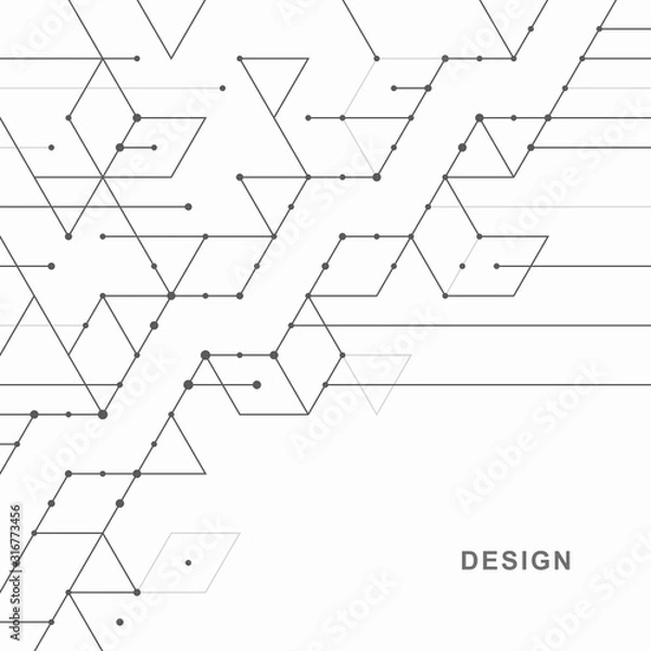 Fototapeta Abstract geometric technological background. Vector creative design.