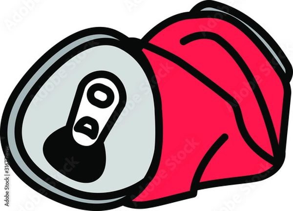Fototapeta Crushed can icon