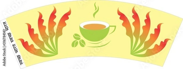 Obraz TEA COFFEE PAPER CUP BLANKS RAW MATERIAL DESIGN 