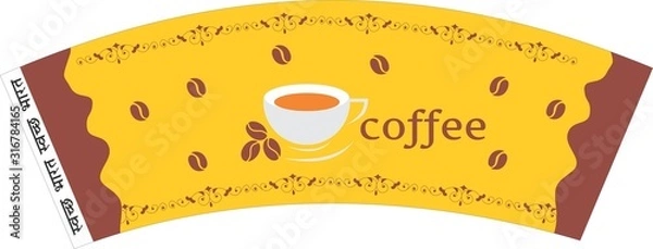 Obraz TEA COFFEE PAPER CUP BLANKS RAW MATERIAL DESIGN 