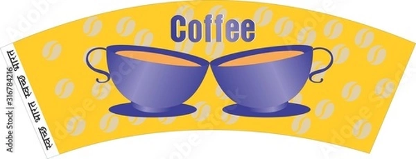 Obraz TEA COFFEE PAPER CUP BLANKS RAW MATERIAL DESIGN 