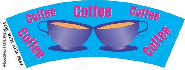 Obraz TEA COFFEE PAPER CUP BLANKS RAW MATERIAL DESIGN 