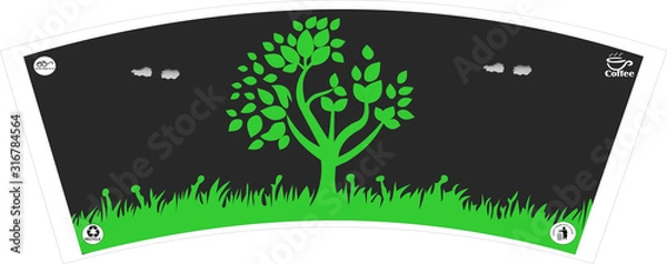 Obraz TEA COFFEE PAPER CUP BLANKS RAW MATERIAL DESIGN 