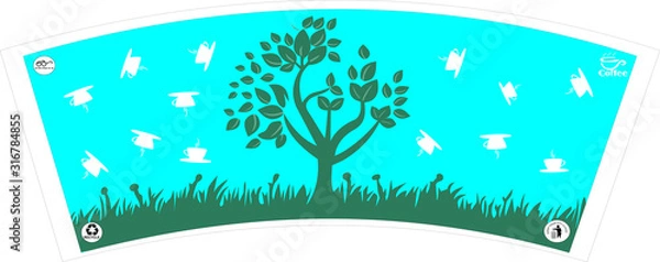 Obraz TEA COFFEE PAPER CUP BLANKS RAW MATERIAL DESIGN 