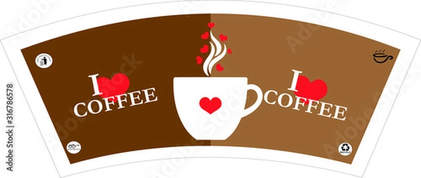 Obraz TEA COFFEE PAPER CUP BLANKS RAW MATERIAL DESIGN 