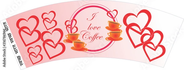 Obraz TEA COFFEE PAPER CUP BLANKS RAW MATERIAL DESIGN 