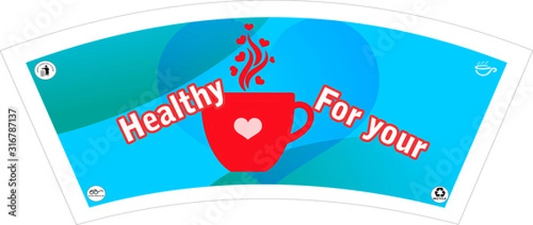 Obraz TEA COFFEE PAPER CUP BLANKS RAW MATERIAL DESIGN 