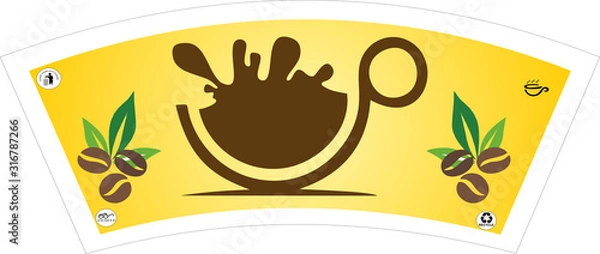 Obraz TEA COFFEE PAPER CUP BLANKS RAW MATERIAL DESIGN 