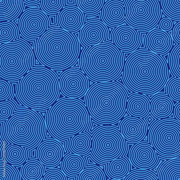 Obraz seamless pattern with circles in classic blue background