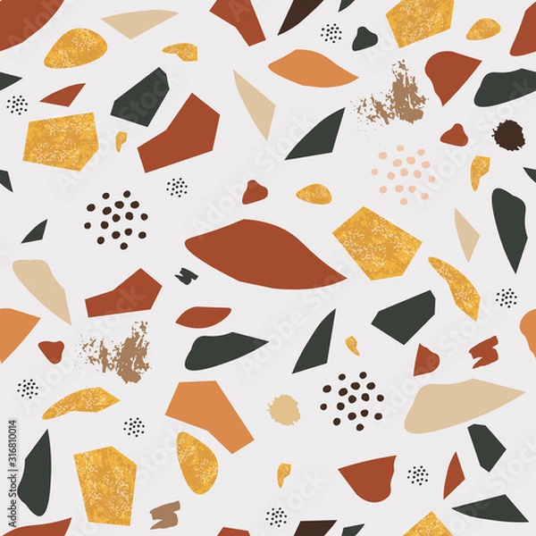 Fototapeta Terrazzo seamless pattern. Abstract pattern , digital paper. Moderm background illustration print
