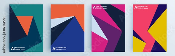 Fototapeta Modern abstract covers set, minimal covers design. Colorful geometric background, vector illustration.
