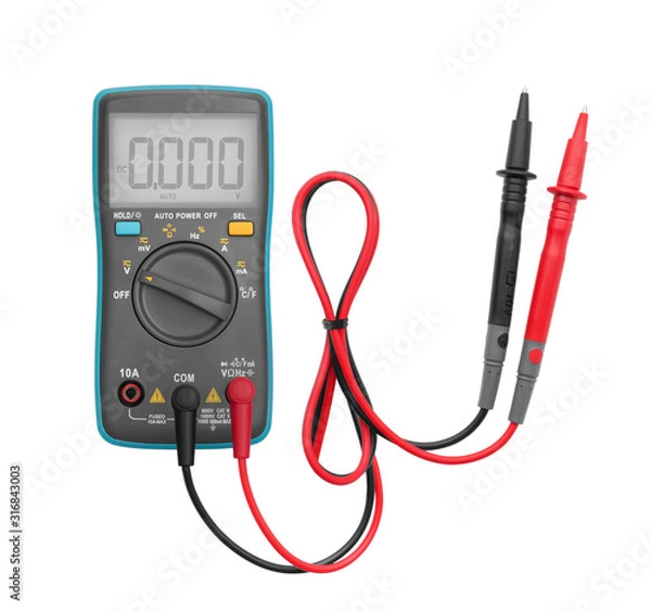 Obraz Digital multimeter isolated on white background