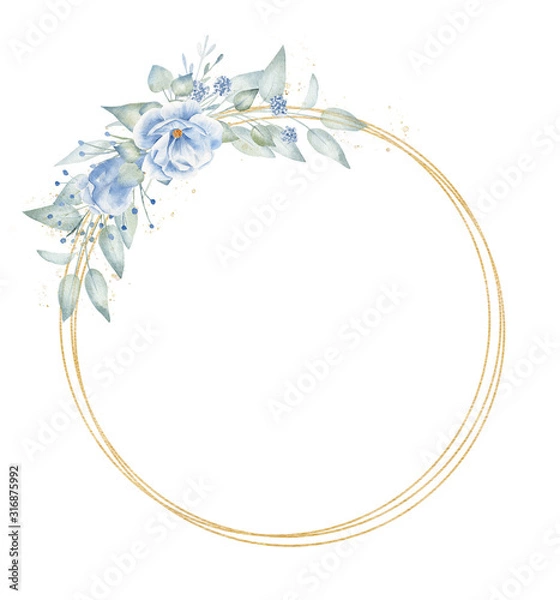 Obraz Triple circular border hand drawn raster illustration