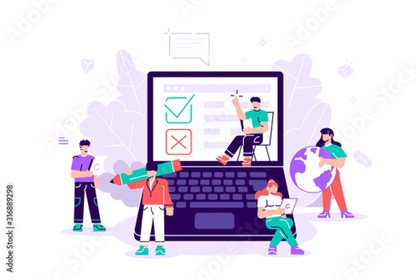 Obraz Test. Online survey Vector