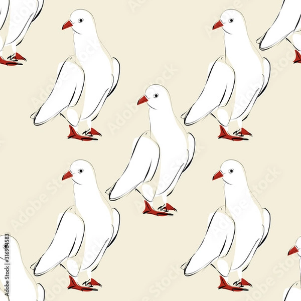 Obraz seamless pattern with white dove