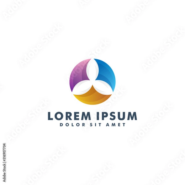 Obraz Natural leaf colorful logo design vector