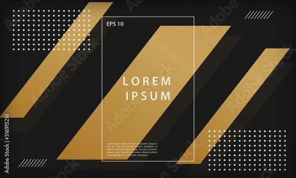 Fototapeta Abstract black and gold background with geometric shape elements. Modern trendy minimal vector design template.
