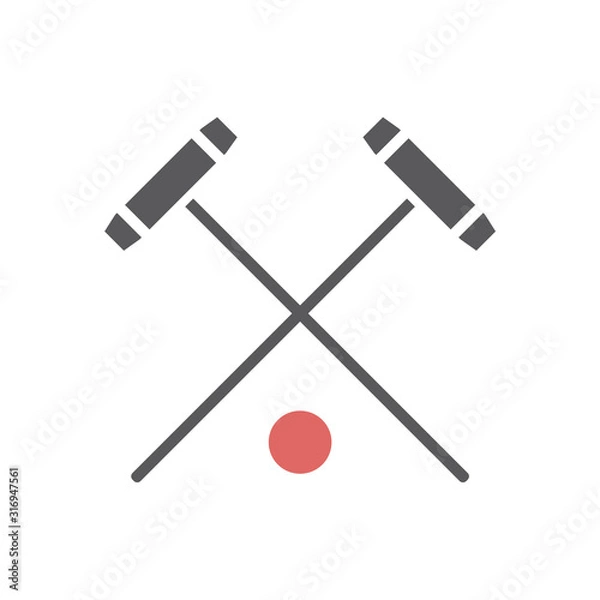 Fototapeta Polo mallet icon. Vector sport signs for web graphics.