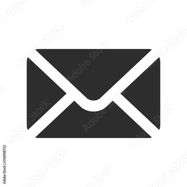 Obraz mail icon on white background, vector symbol