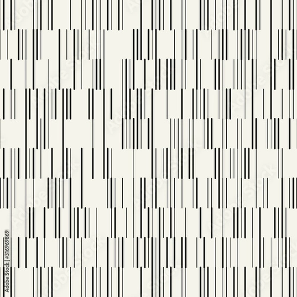 Fototapeta Seamless monochromatic modern pattern. Vector stylish background. Minimalistic cool texture of random dotted rounded lines.