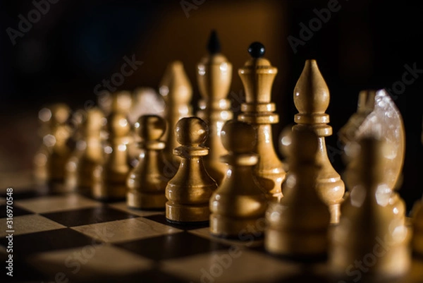 Obraz Chess is a logic Board game with special pieces on a 64-cell Board for two opponents, combining elements of art (in terms of chess composition), science and sports