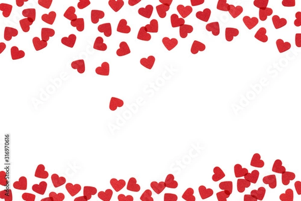 Obraz Small Red Hearts On White Background
