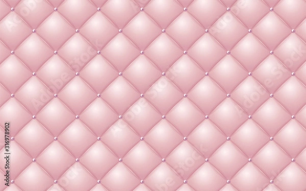 Obraz Vector abstract upholstery or light pink leather texture sofa background and pink pearl for antique furniture decoration (close up)