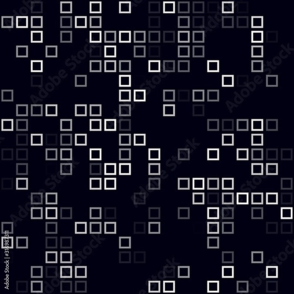 Fototapeta Digital background. Sparse pattern of frames. White colored seamless background. Modern vector illustration.