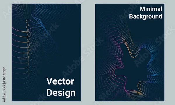 Fototapeta Multicolored lines on a dark background. Vector stock backgrounds. Design element. Covers.