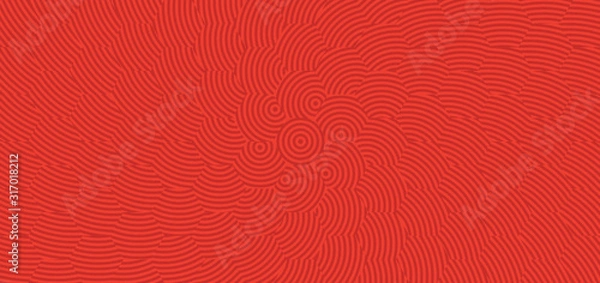 Obraz Vector - Radiating Red circles pattern .Geometry background.Chinese concept.