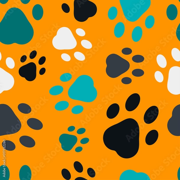 Obraz seamless animal footprints pattern