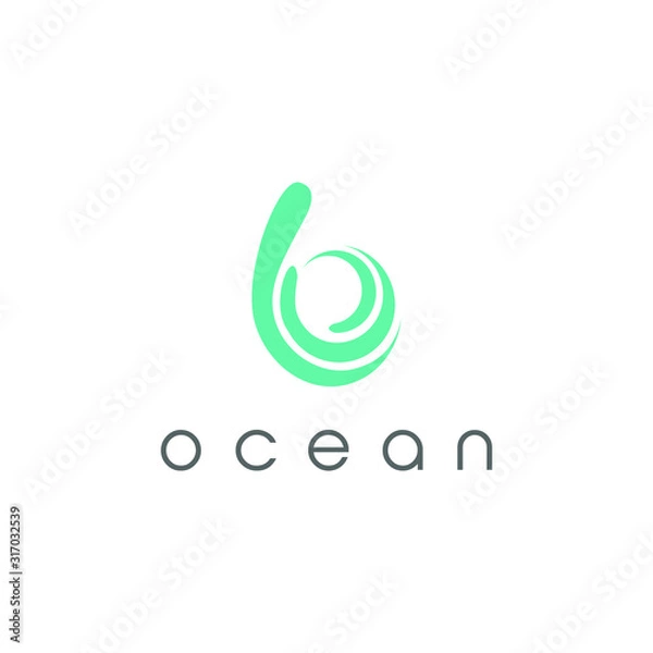 Obraz B  initial and ocean logo abstract.