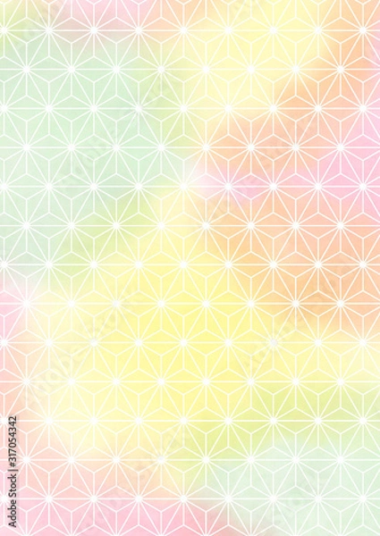 Obraz 麻の葉文様　背景イラスト