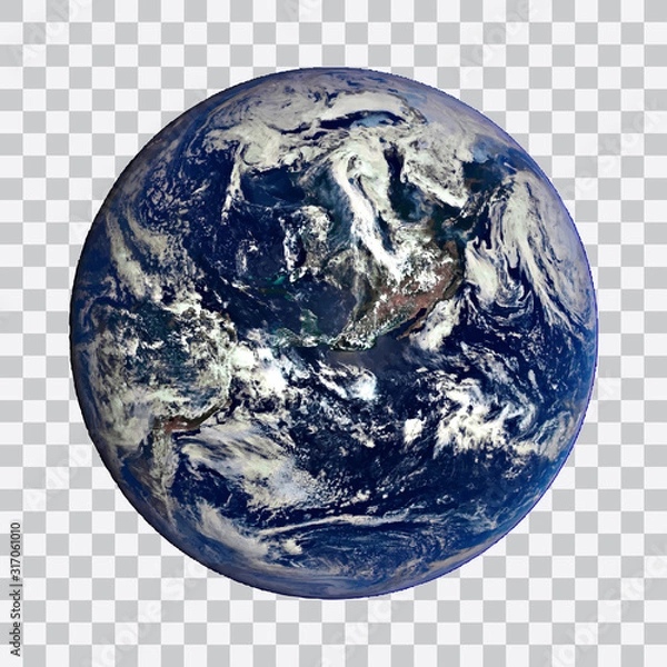 Fototapeta Earth in space vector. Planet earth with clouds