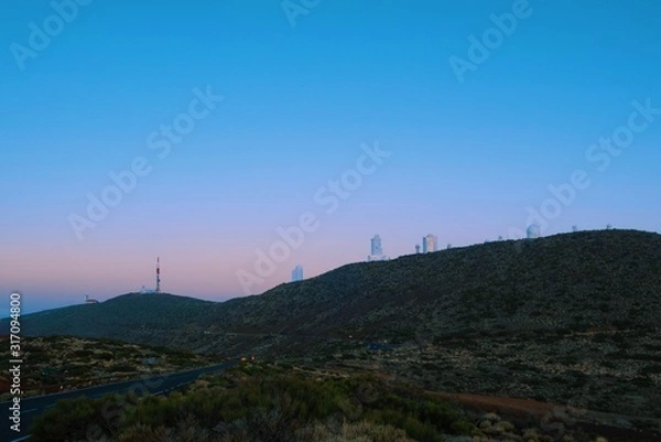 Obraz Observatory telescopes mountain sunset 