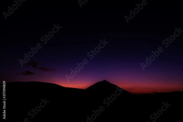 Obraz Sunset over volcano mount teide tenerife
