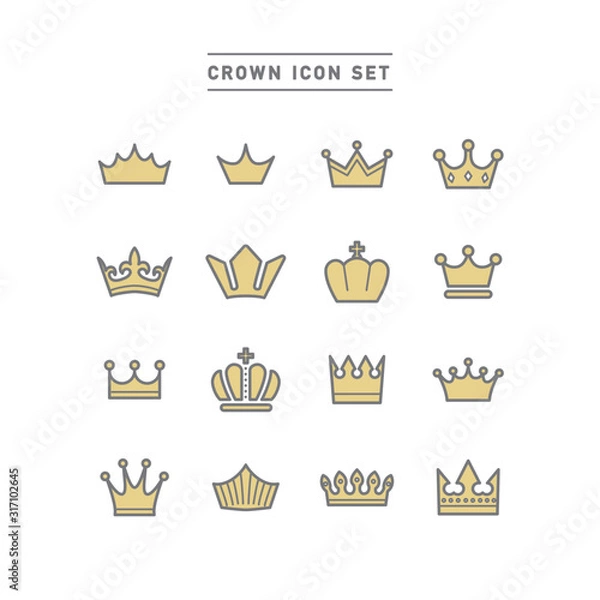 Fototapeta CROWN ICON SET
