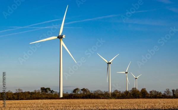 Obraz éolienne dans un champ en vendée france