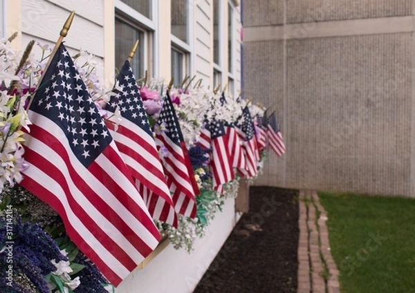 Fototapeta Flowerbed Flags
