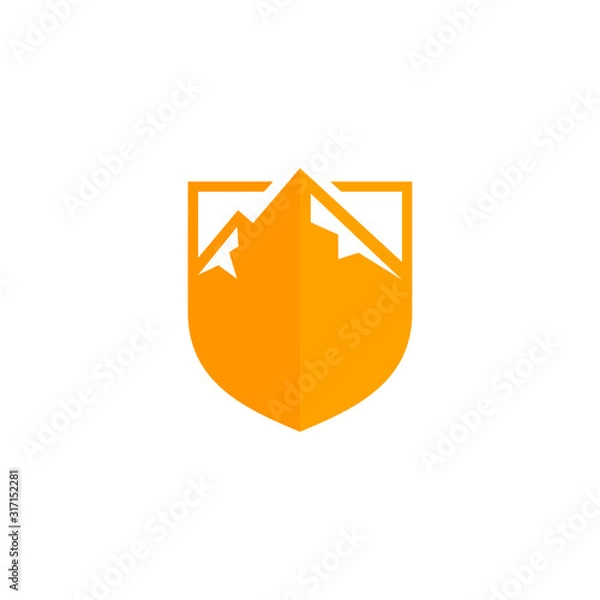 Obraz Shield mountain logo design simple vector