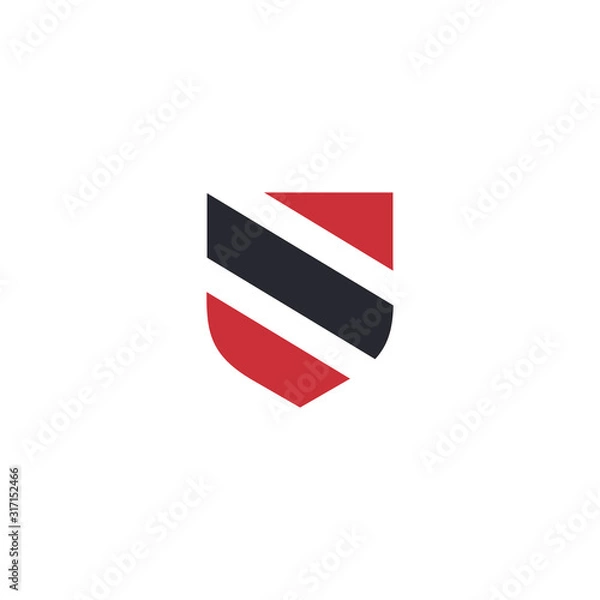 Obraz striped shield logo design vector