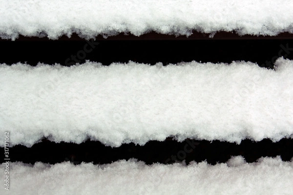 Obraz white snow on the bench