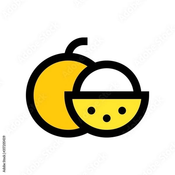 Obraz china new year related Longan fruits vector with editable stroke