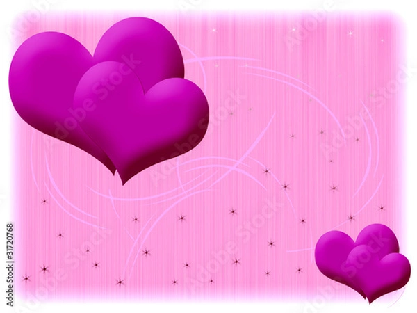 Fototapeta Pink heart on an abstract background with highlights