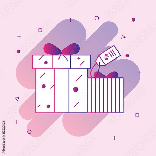 Obraz  Gift boxes line icon